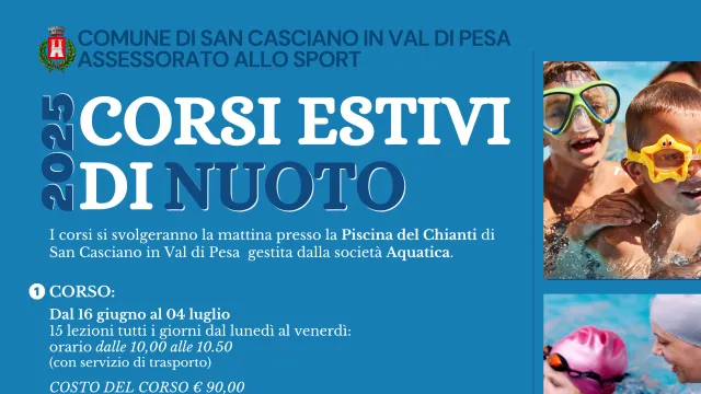 Corsi nuoto estivi locandina immagine